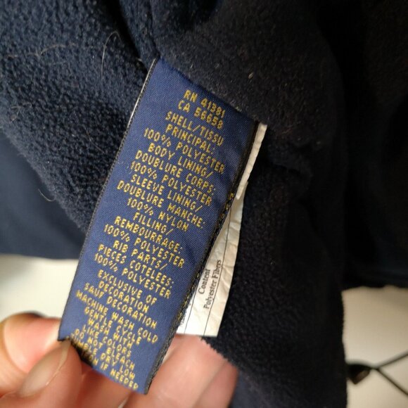 Vintage Polo Ralph Lauren Harrington Bomber Jacket Navy Fleece Lined, Mens XXL - Picture 13 of 15